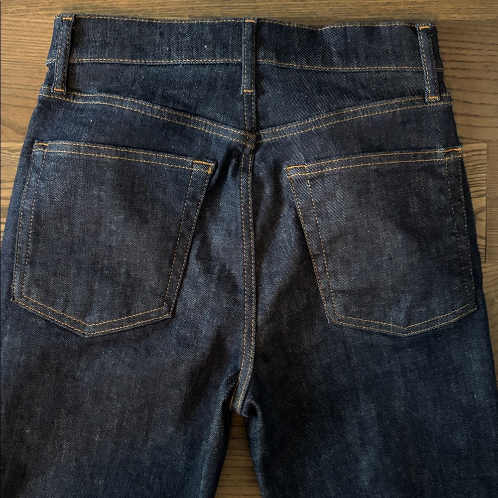 NWT Zara Indigo Dark Wash High Rise Staight Leg Cropped Jeans Sz 6 - Picture 4 of 8